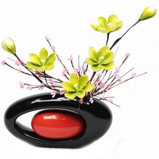 Happy World仿真花圓形手提花瓶, 綠色, 1套