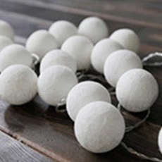 棉花泡泡 燈串 20燈, 白色, 1個