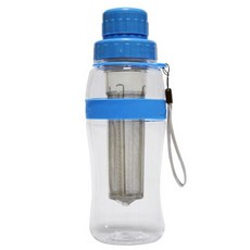 리빙라인 뚱뚱이티보틀, 투명 + 파랑, 750ml, 1개