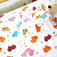 Coney Island 兒童攜帶式涼感雙層被睡墊枕套組, 白色