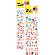monster Nails 水轉印貼紙, No. 14 Bamcom Mind, 2個