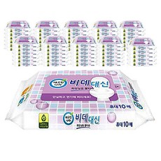 깨끗한나라 비데대신 화장실용 물티슈 휴대용, 10매, 60개