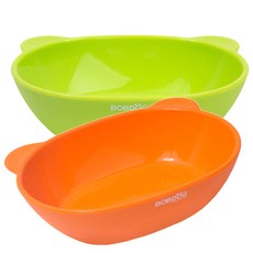LITTLE BOBDOG 兒童矽膠餐碗2件組 A款, 橘色+綠色, 單品