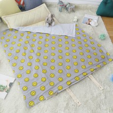 BEAUTE HOUSE 兒童鋪棉午睡被套, 灰色微笑款