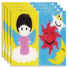 유니아트 데코샌드 연필꽂이 203 천사 해달별, 칼라혼합, 4개