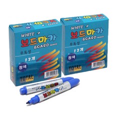 TOTAL White Board 記號筆 12 件 x 2 件白板記號筆, 藍色