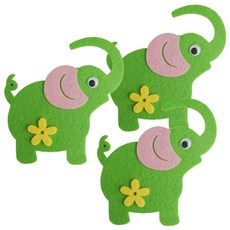 [유니아트]- 코끼리/A_펠트i, 11cm, 3개