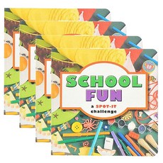 BAZIC SPOT IT CHALLENGE 보드 북 SCHOOL FUN, 4개