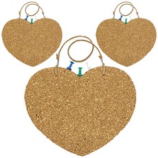 팬시피아 코르크 하트걸이 양면 메모판, 16 x 13 x 0.6 cm, 3개