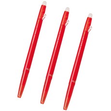 프릭션 파이롯트 슬림 지워지는 볼펜 0.38mm, 레드, 3개