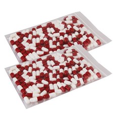 공캡슐 약100개, 적색+흰색, 500mg, 2개