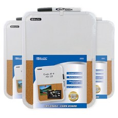 베이직 21.6 x 27.9cm 화이트보드 / 코르크 콤보 보드 마커포함, 3개