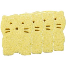 베이비베어 목욕 스펀지, 고양이 옐로우, 4개