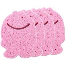베이비베어 목욕 스펀지, 물고기 핑크, 4개