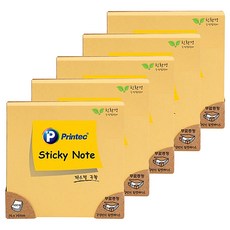 프린텍 파스텔 스티키노트 76x76mm, 주황(7676O), 100매, 5개