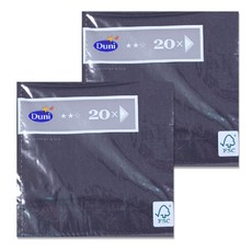 Duni 餐巾紙 33*33cm 20入, 2包, 20張, 黑色