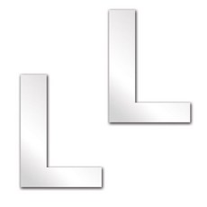 문자 L 아크릴 미러 모던 2p, 은색