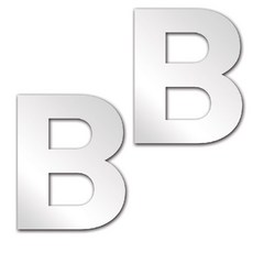 문자 B 아크릴 미러 모던 2p, 은색