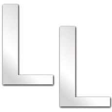 문자 L 아크릴 미러 슬림 2p, 은색