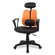 체어포커스 피플CW 고급요추헤더형 인조가죽 사무용의자, 오렌지