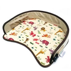 OrganicFactory Genie Tray孩童多功能隨行桌, 動物森林款 咖啡色, 1入