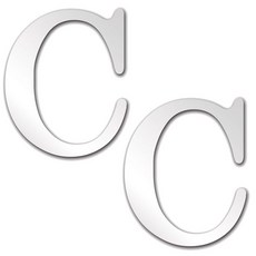 문자 C 아크릴 미러 클래식 2p, 은색