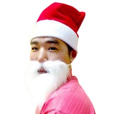 스투피드 크리스마스 소품 산타 수염, 화이트, 1개