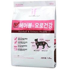 뉴트리포커스 고양이 if 기능성 사료, 유리너리+헤어볼, 1.5kg, 1개