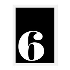 THINK_US 數字6牆壁裝飾掛框 4號, 白色的