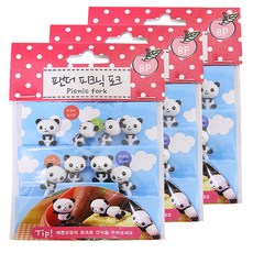이홈베이킹 팬더 피크닉 포크 일회용포크, 3세트, 8개