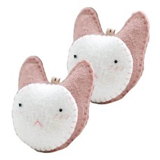 [난쟁이똥자루] (펠트DIY) (핸드폰고리DIY) 핑크 토끼, 2개