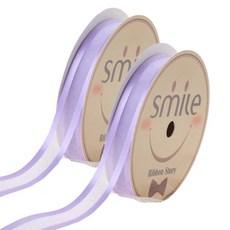 Doori N Changjak 絲質雙層歐根紗緞帶 15mm 08號, 淺紫色, 2個, 900cm