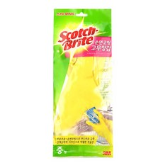 스카치브라이트 순면코팅 고무장갑 중(M), 노랑, 1개