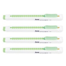펜텔 ZE80W-K NON-PVC 클릭 이레이져, 화이트+그린, 4개