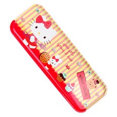 헬로키티 라운드사각틴필통 중, 핑크, 1개