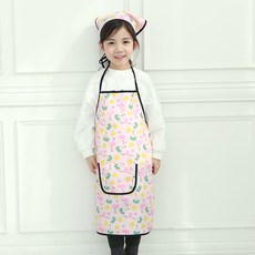 베베슈에뜨 하와이안플라밍고 방수앞치마 + 두건 세트