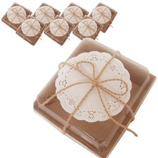 크라프트 샌드 정사각 일회용도시락 용기 + 뚜껑, 8개, 1개