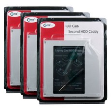 [Coms] 노트북용 멀티부스트 HDD/SSD 추가 설치용(9.5mm) ES669, 블랙, 3개