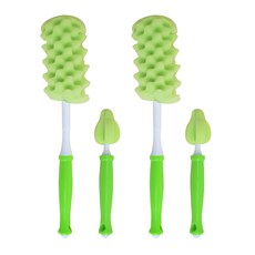 Bebe&Mam 壓紋泡沫海綿奶瓶刷 2入+奶嘴刷 2入, 1組