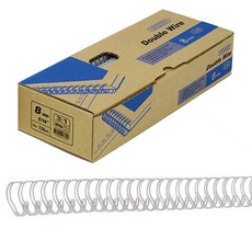 카피어랜드 3:1 더블 와이어링 100개입, 8mm, 화이트, 1박스