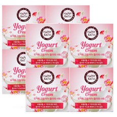 해피바스 요거트 크림 비누 플라워샤워 목욕비누 꽃향, 90g, 8개