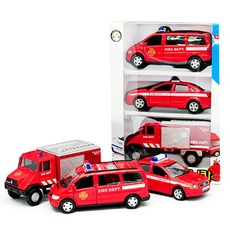 世界流通 消防迷你車3件組, 混合顏色