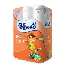 잘풀리는집 8색 3겹 화장지 35m, 30롤, 1세트