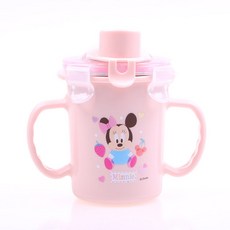 릴팡 디즈니베이비 이중락 스텐 빨대물통, 핑크, 250ml, 1개