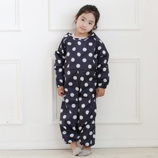 dot RECORD 孩童大圓點防汙衣 拉鍊款, 海軍藍圓點款