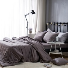 BED&DECO 素色純棉被單, 灰色