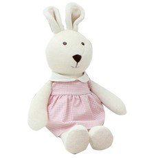 화음 오가닉 베베토끼 애착인형 원피스, 핑크체크, 1개