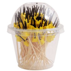 봄91 디자인 꼬지 노랑눈사람, 100개입, 1개