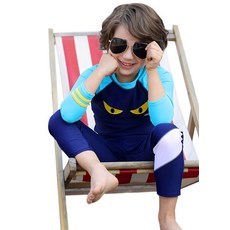 VIVO BINIYA 男款眼睛印花防曬泳衣+泳褲+泳帽 3件組 SY127