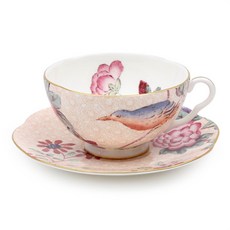 웨지우드 쿠쿠티스토리 티컵 + 소서 5C1068051, 피치, 1세트